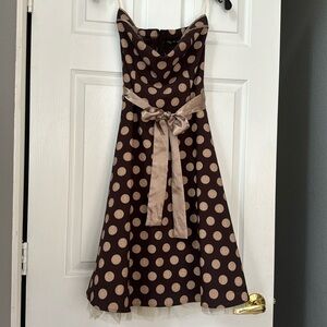 Ruby Fox brown and beige polkadot dress size S